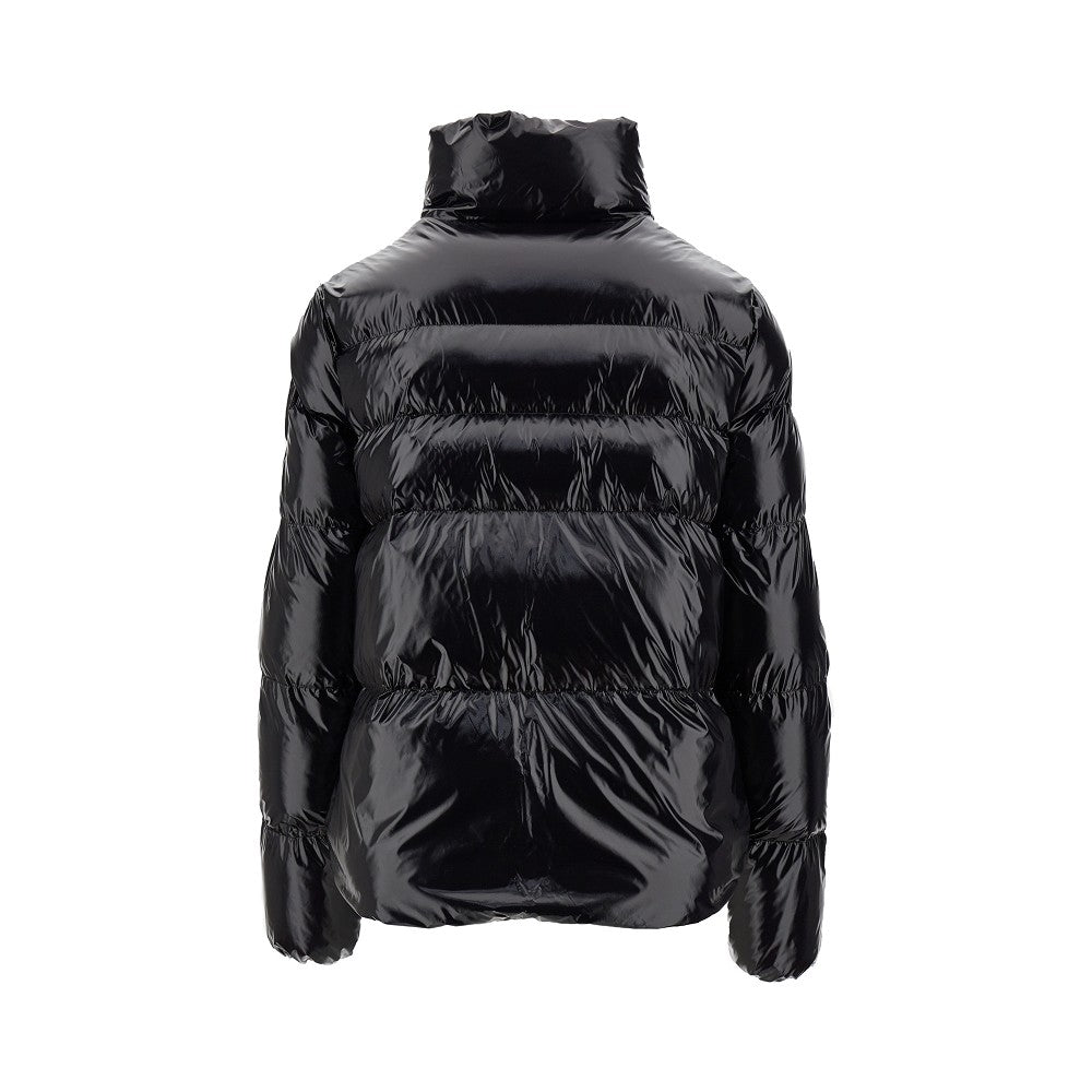 Glossy nylon short down jacket