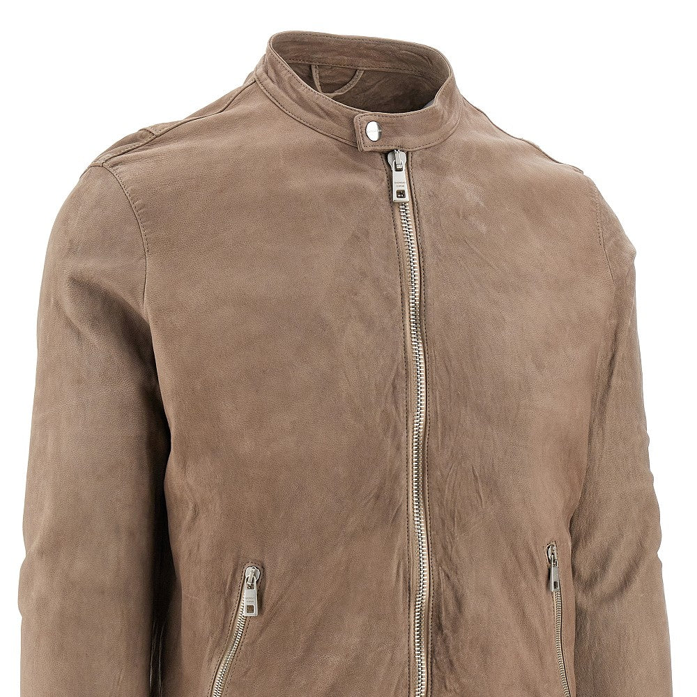Vegetable tanned leather jacket