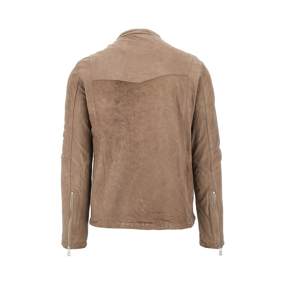 Vegetable tanned leather jacket