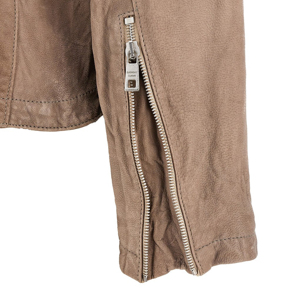 Vegetable tanned leather jacket