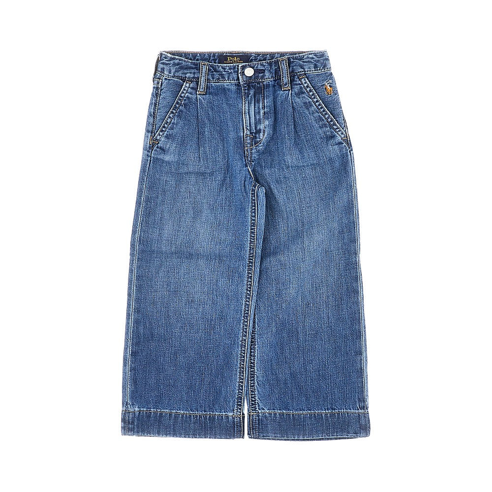 Wide leg jeans with dart