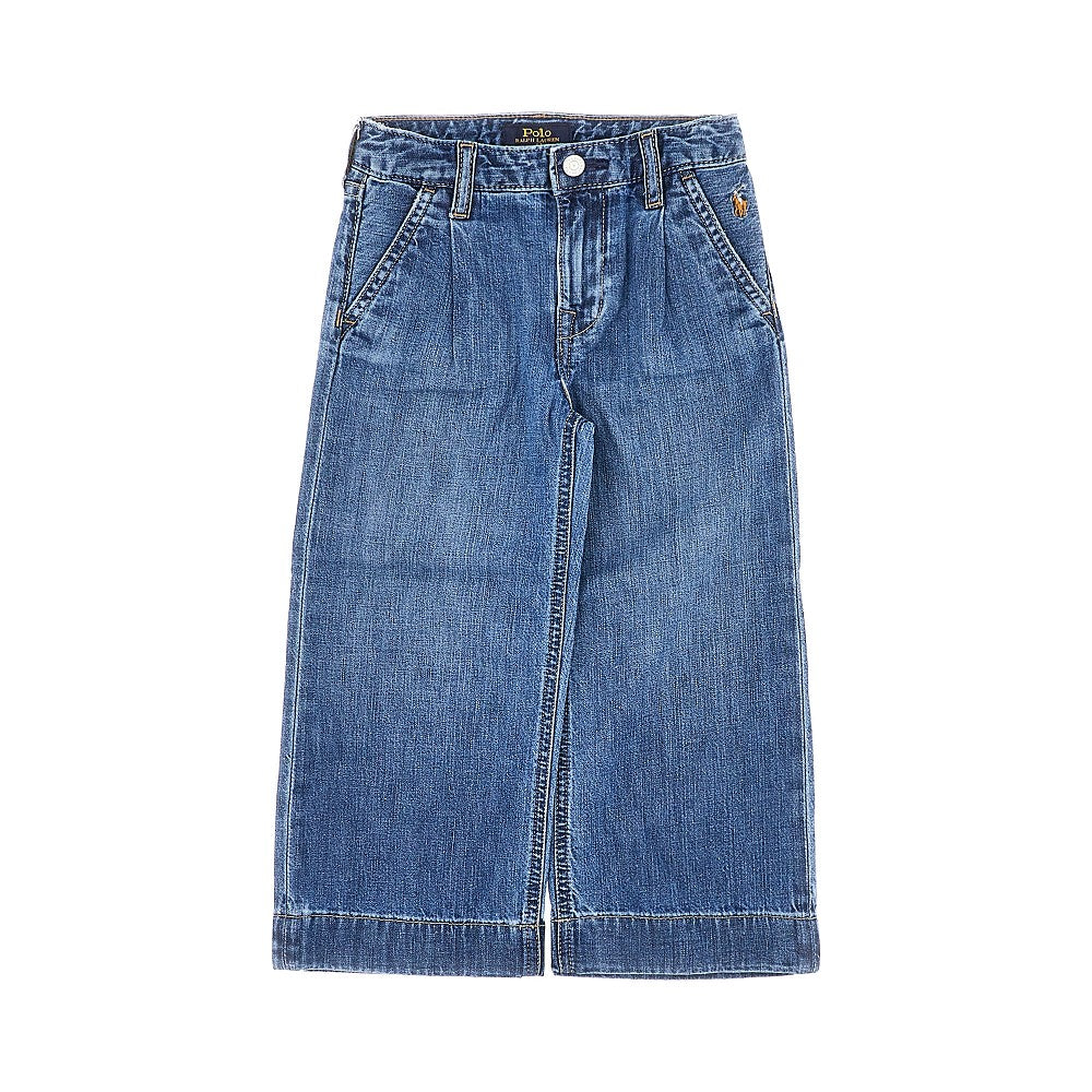 Wide leg jeans with dart