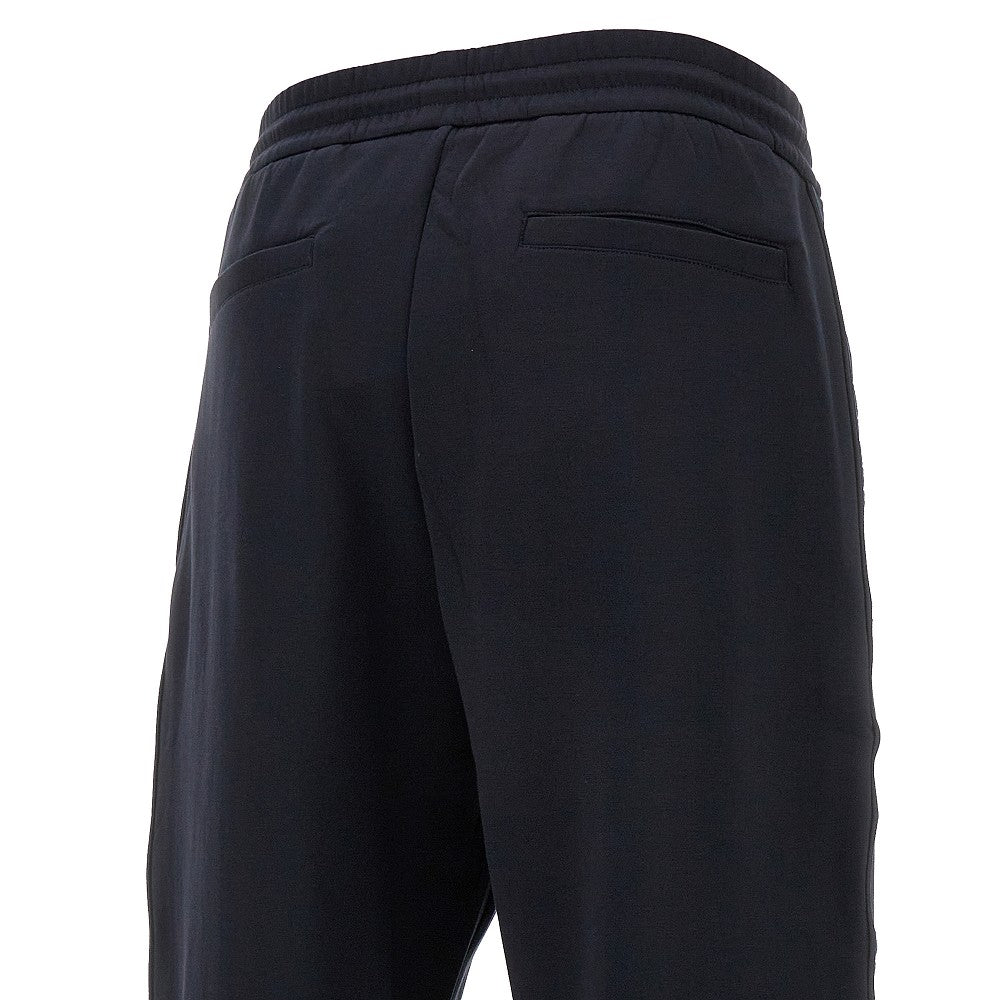 Joggers in double jersey con banda logata