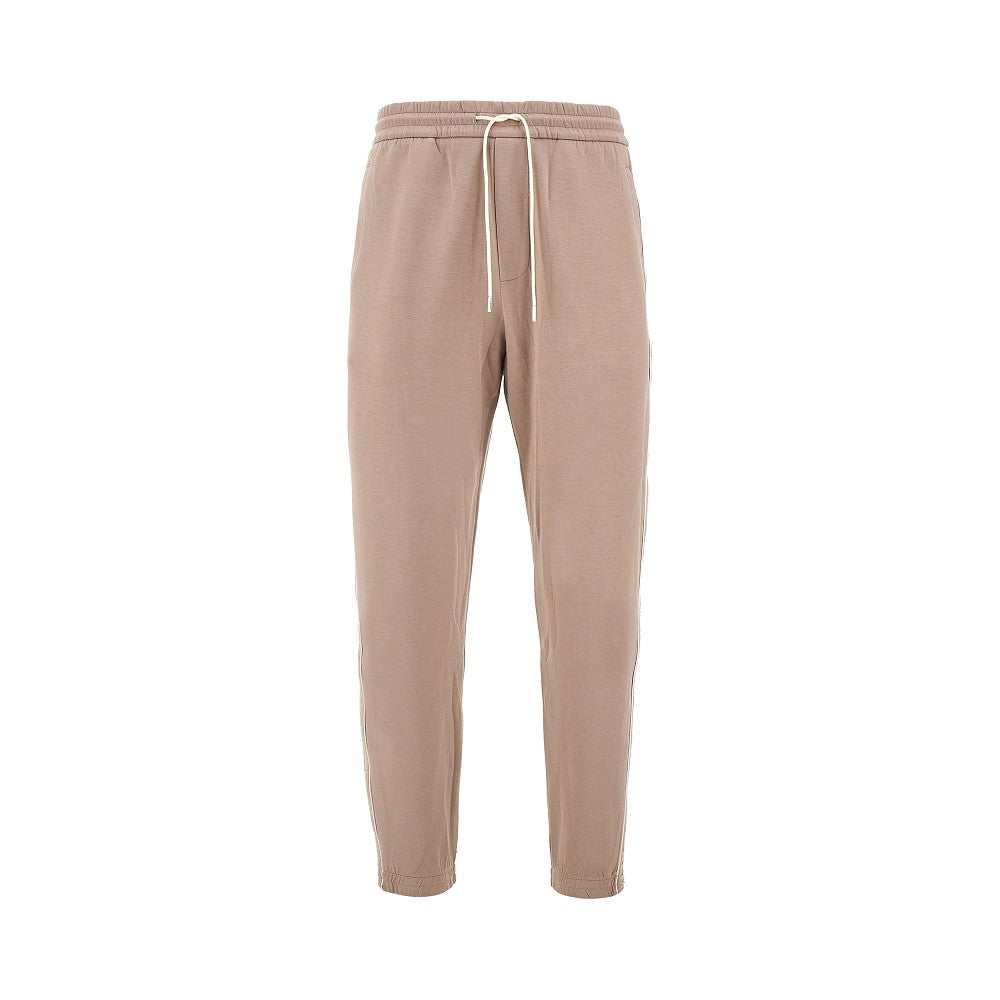 Joggers in double jersey con banda logata