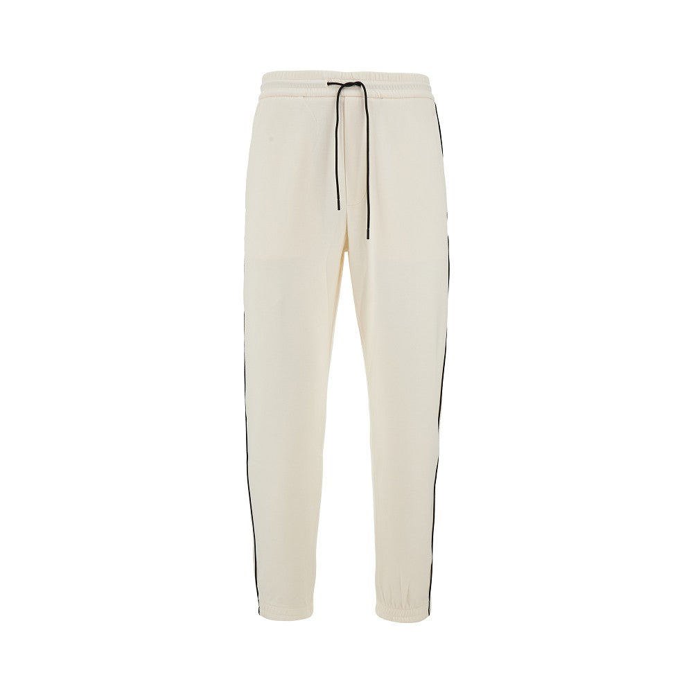 Joggers in double jersey con banda logata