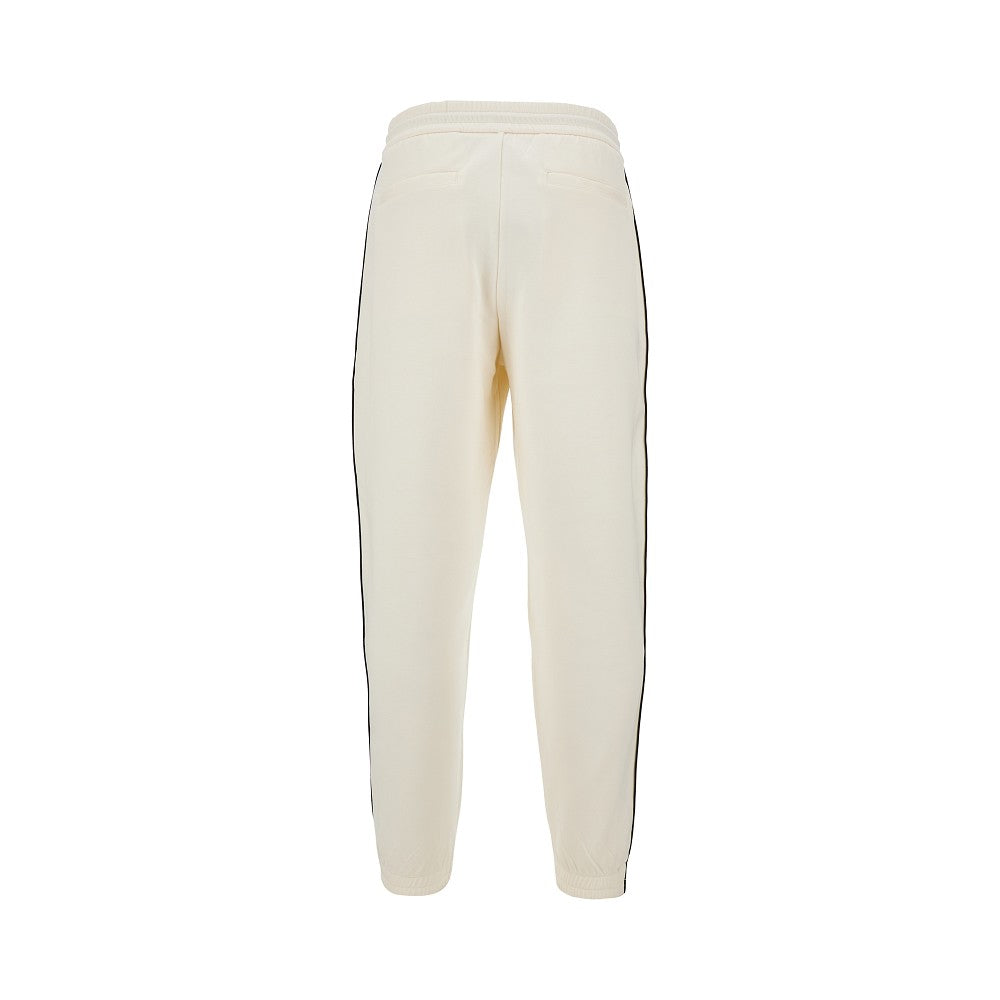 Joggers in double jersey con banda logata