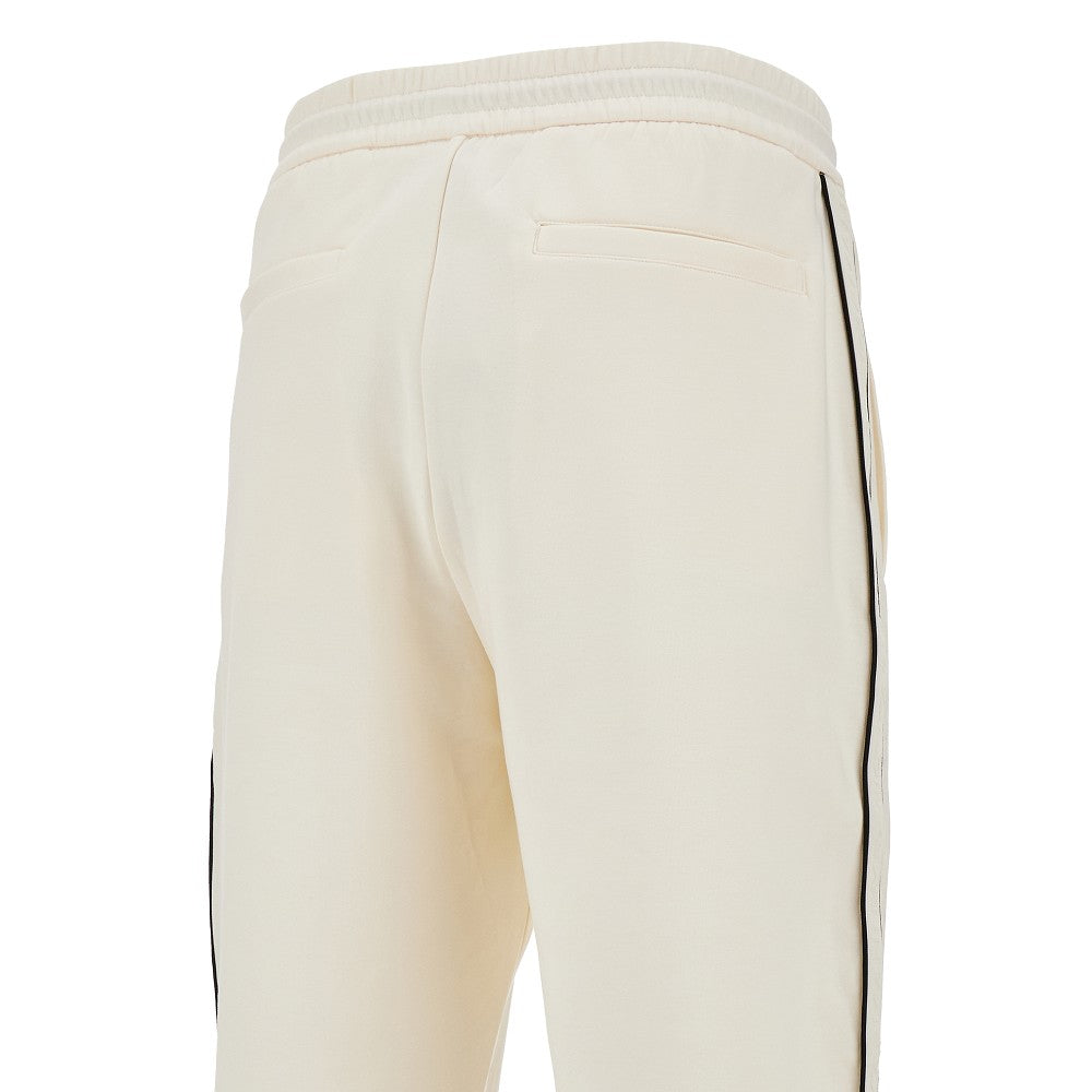 Joggers in double jersey con banda logata