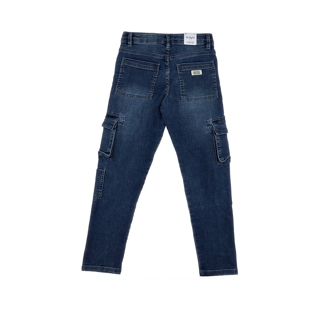 Jeans cargo in denim stretch