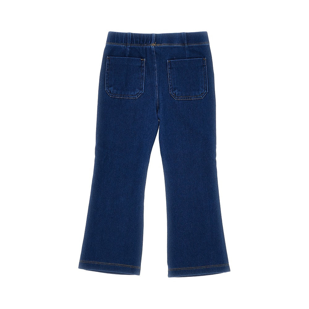Stretch jersey pant with denim effect