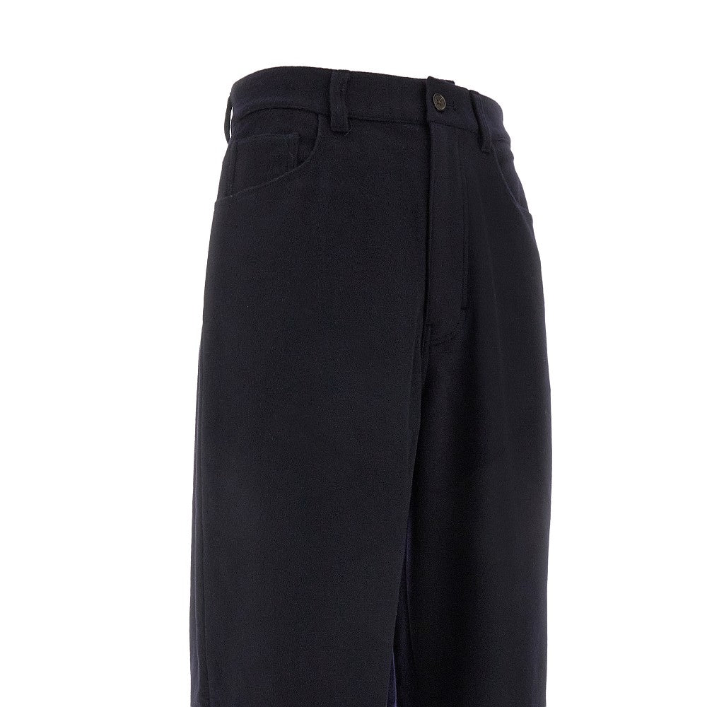 Pantalone cinque tasche in lana e cachemire