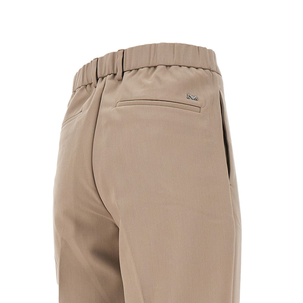Pantalone in misto viscosa con vita elastica