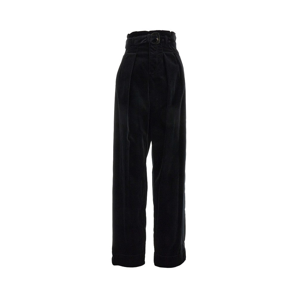 Pantalone J1E in velluto con cintura