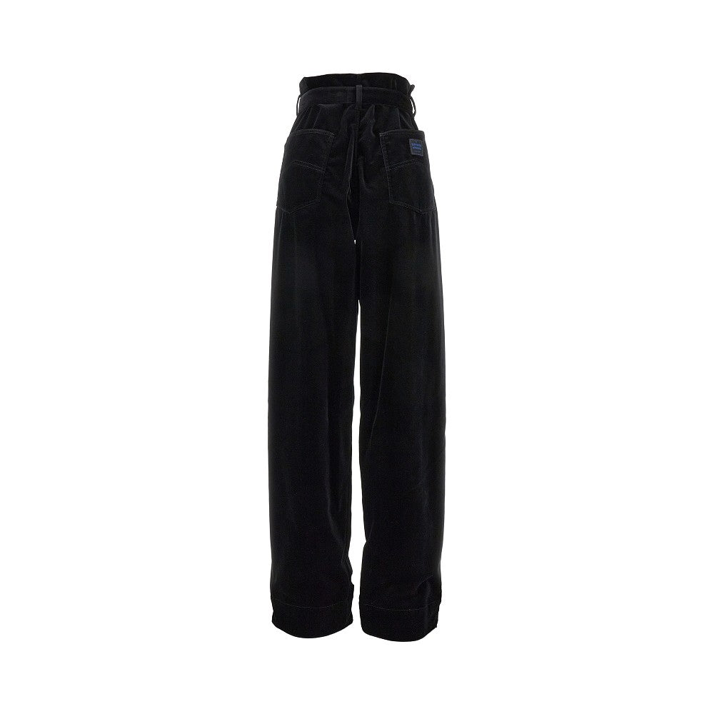 Pantalone J1E in velluto con cintura