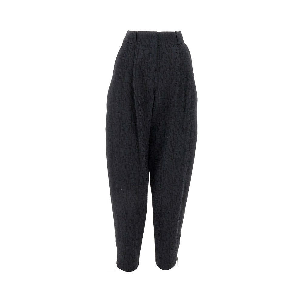 Pantalone con pinces in misto lana jacquard