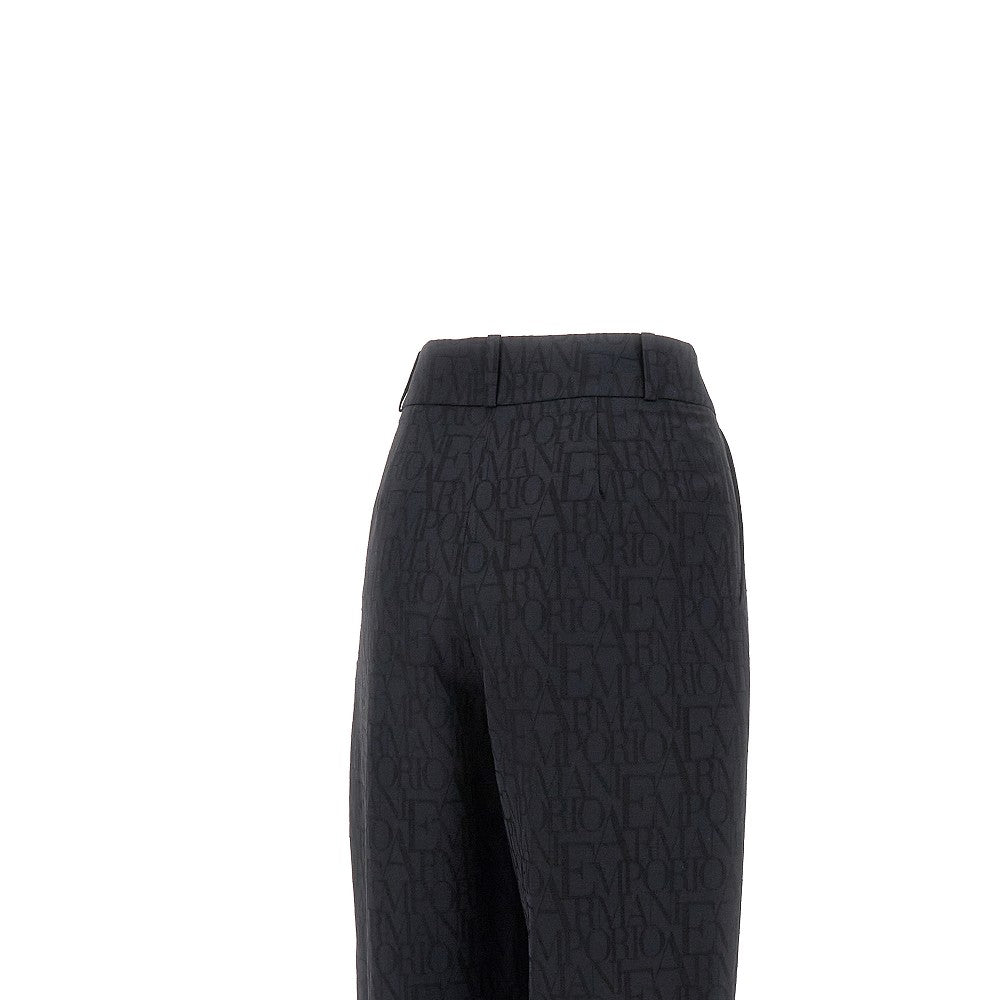 Pantalone con pinces in misto lana jacquard