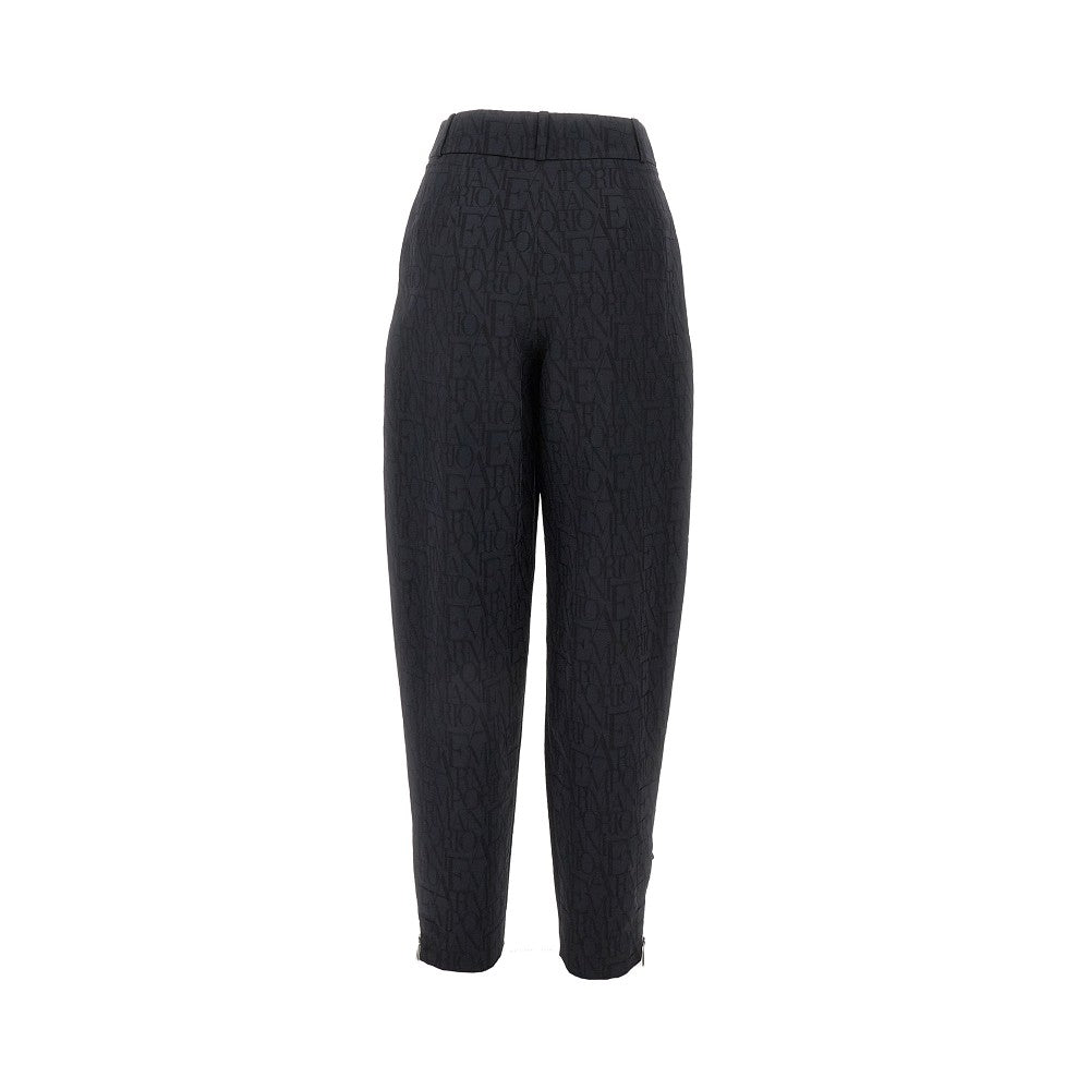 Pantalone con pinces in misto lana jacquard