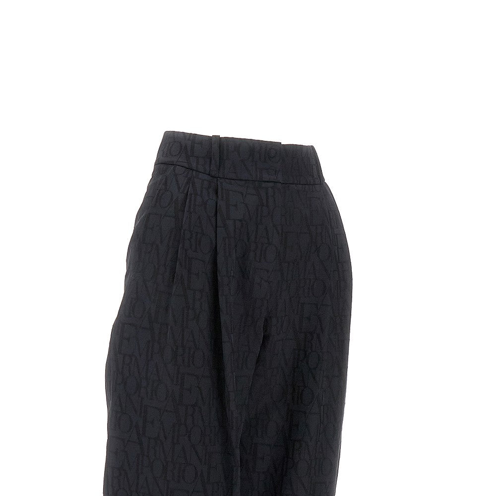 Pantalone con pinces in misto lana jacquard