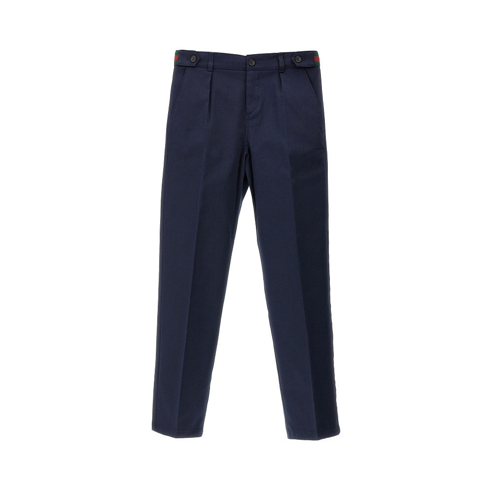Pantalone in cotone stretch con dettagli Web