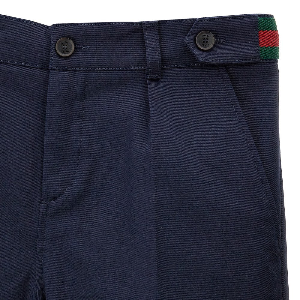 Pantalone in cotone stretch con dettagli Web