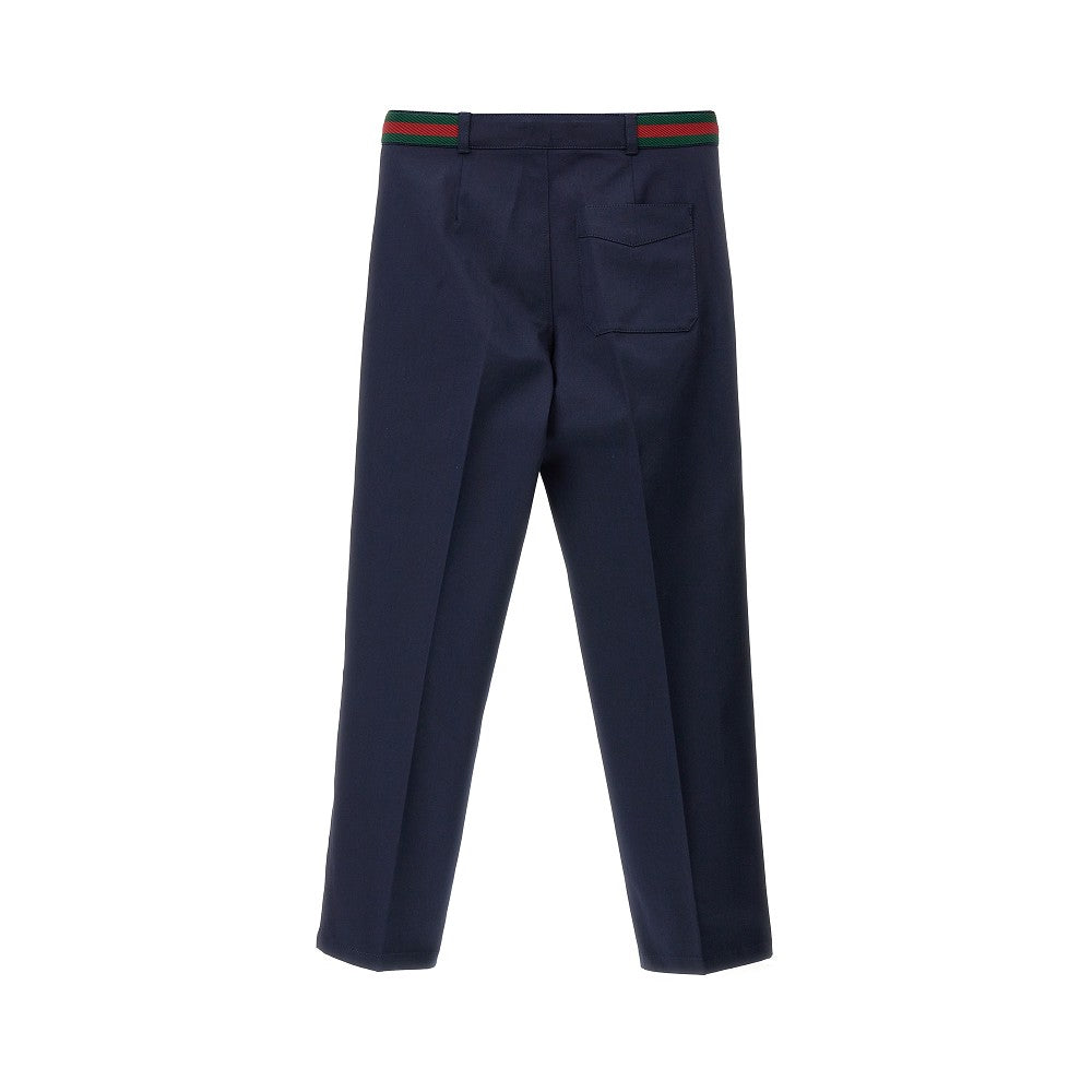 Pantalone in cotone stretch con dettagli Web