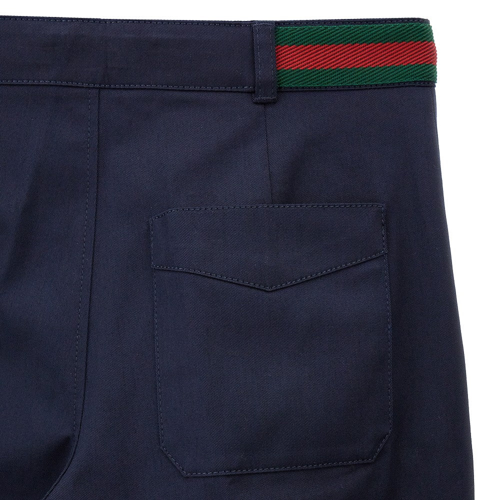 Pantalone in cotone stretch con dettagli Web