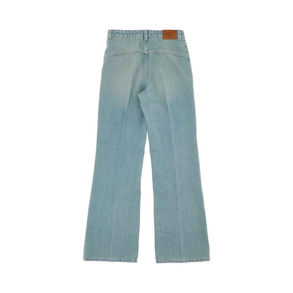 Flared jeans with logo patch