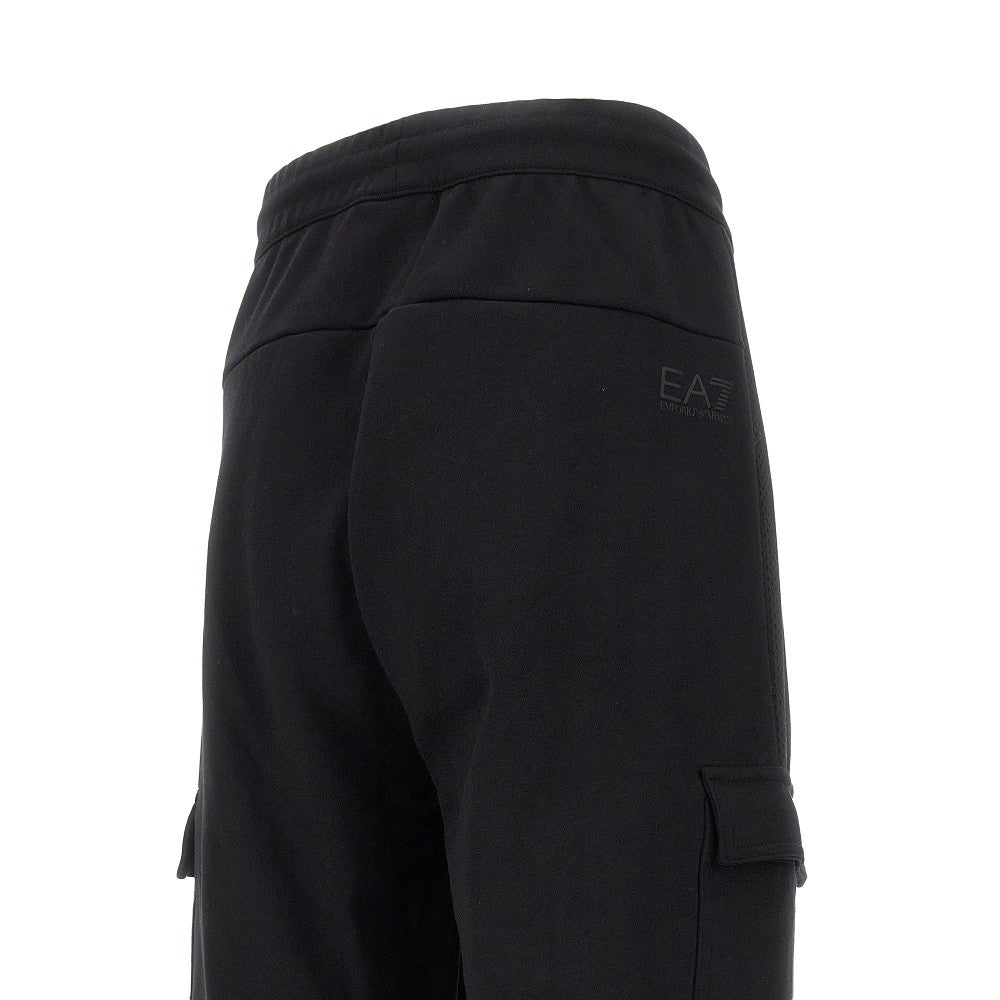 Cargo sweatpants with mesh inserts