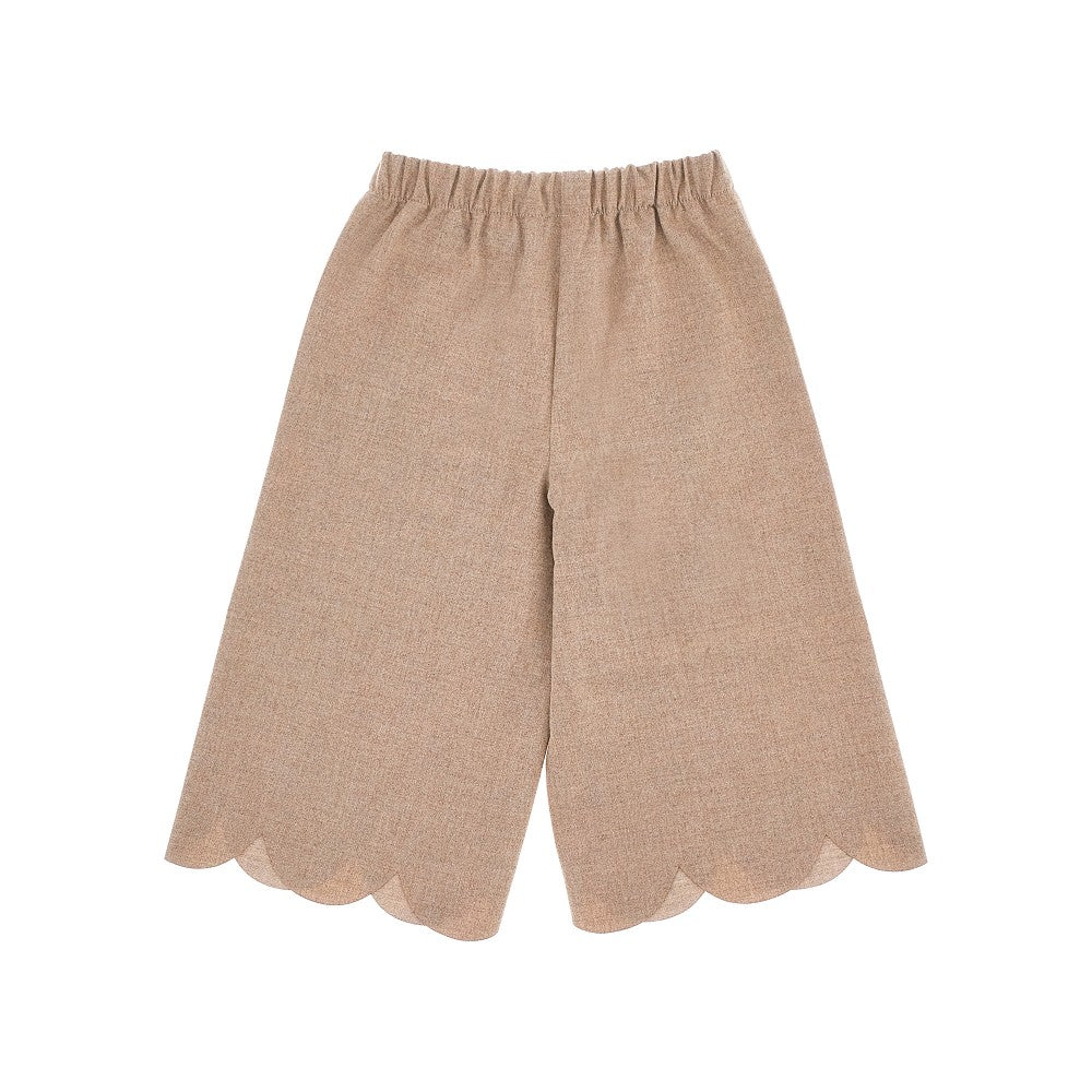 Pantalone cropped con orlo smerlato