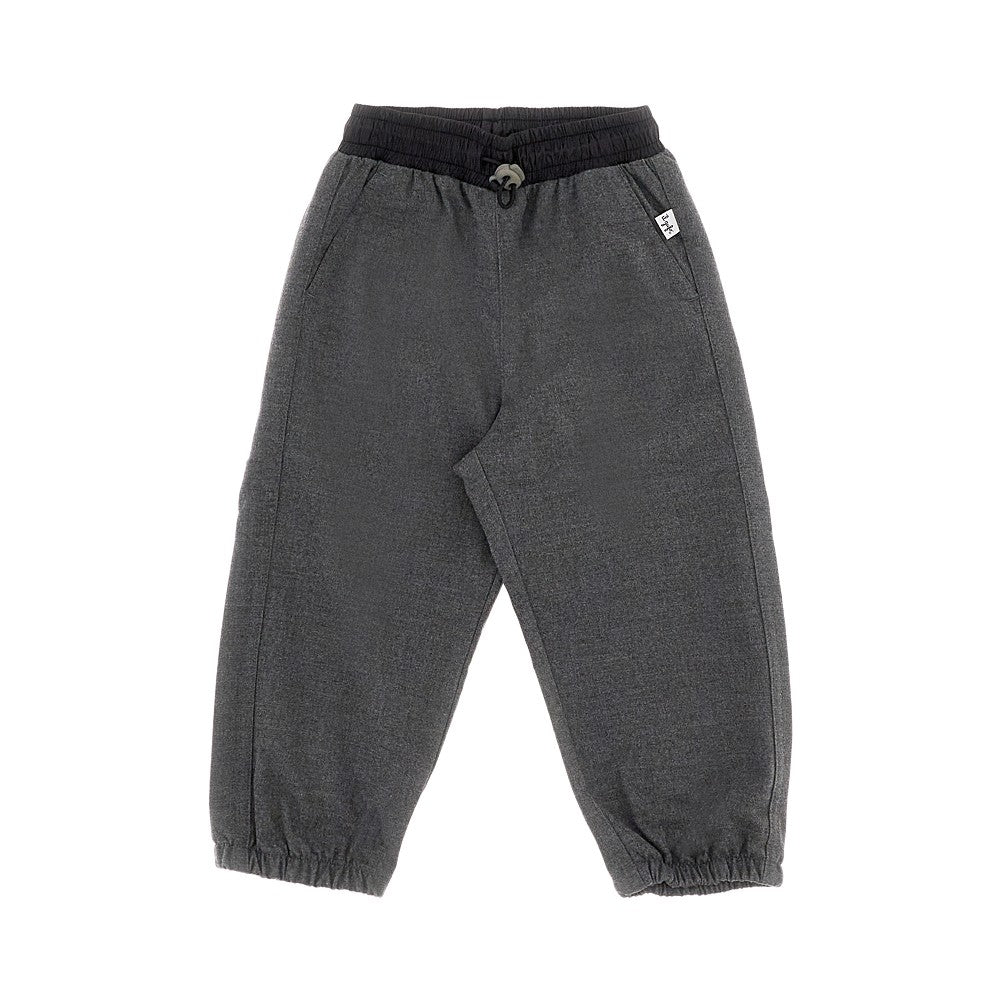 Joggers in panno con vita in nylon