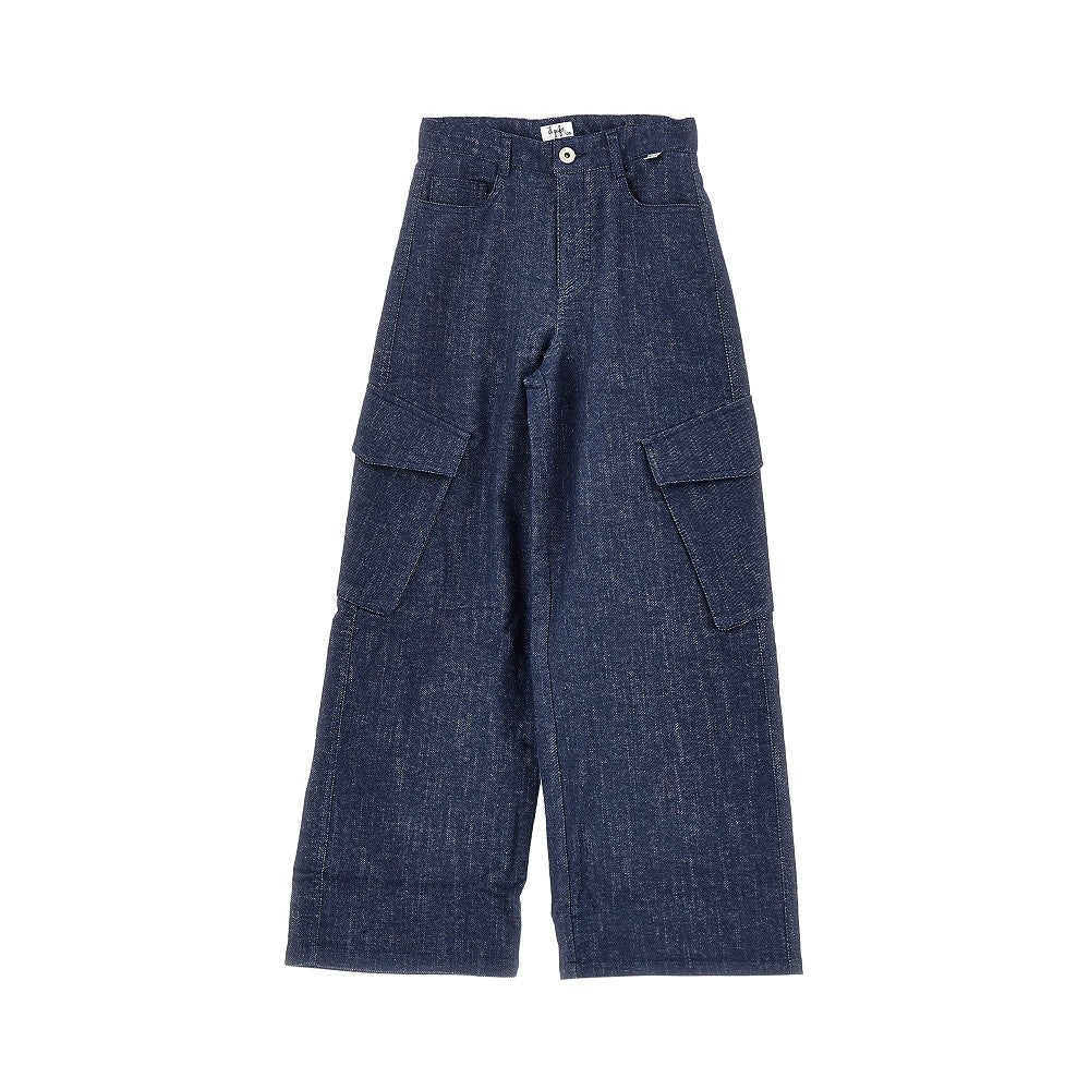 Pantalone cargo in denim di misto cotone