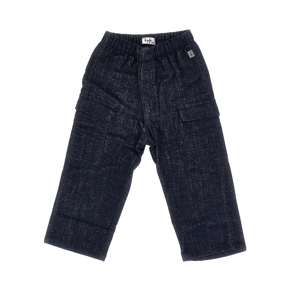 Cotton blend denim pants