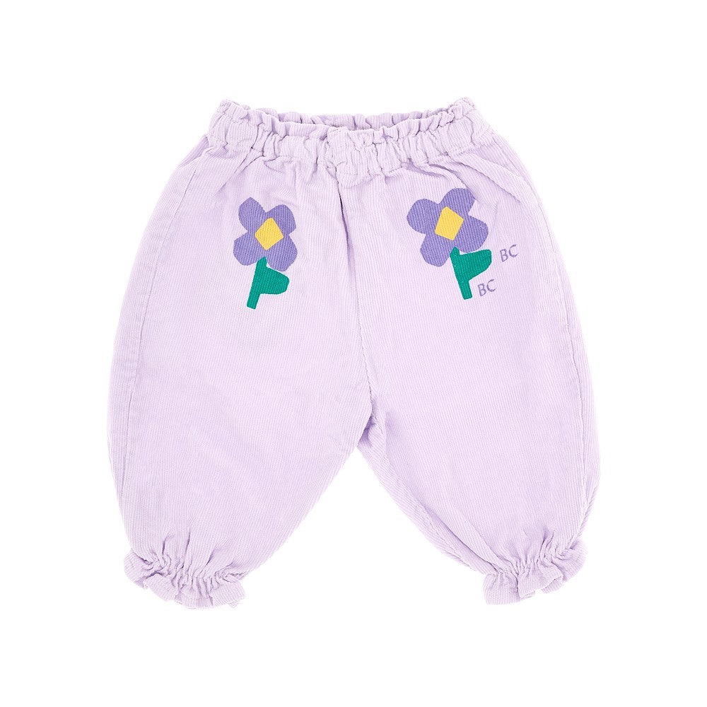 Pantalone in velluto a costine 'Pansy Flower'