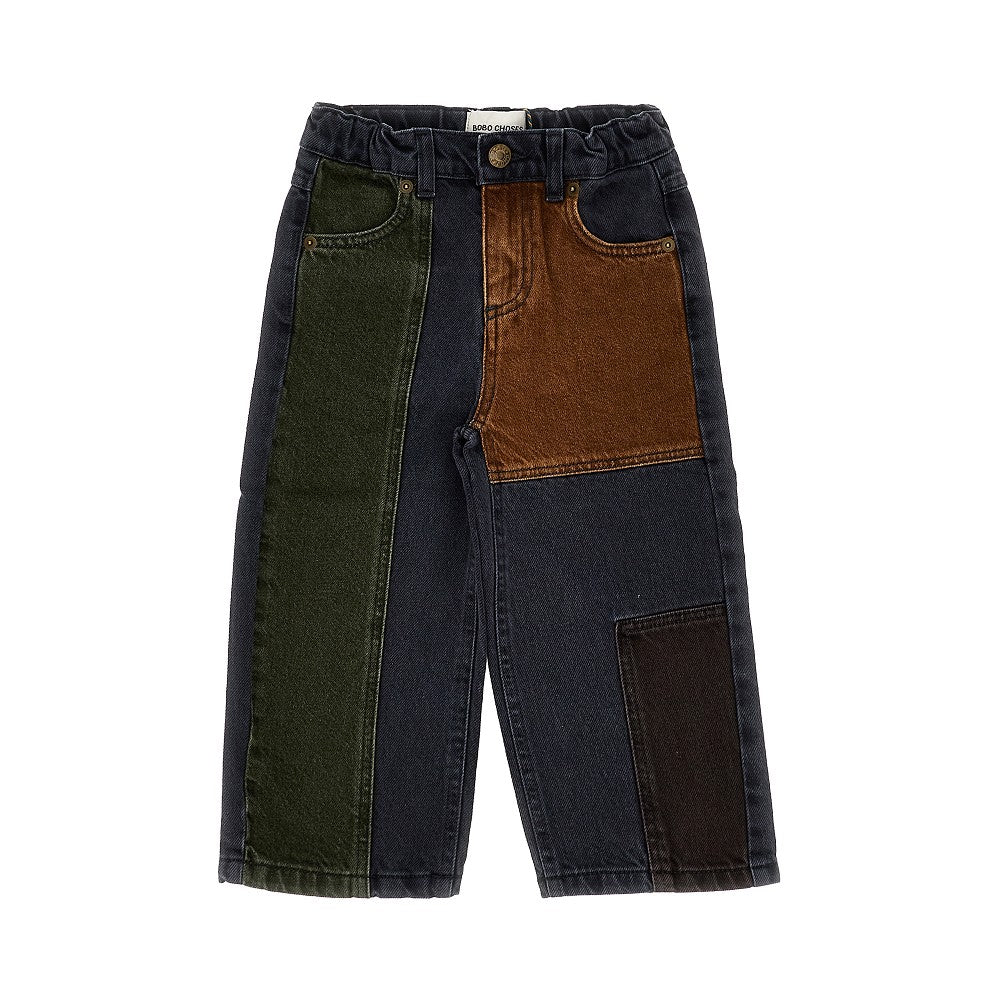 Pantalone in denim Color Block