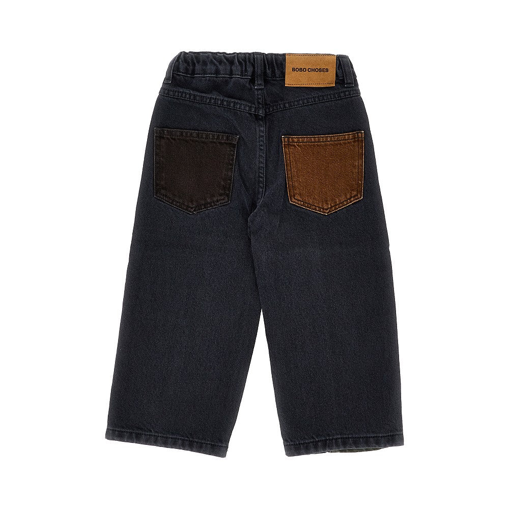 Pantalone in denim Color Block