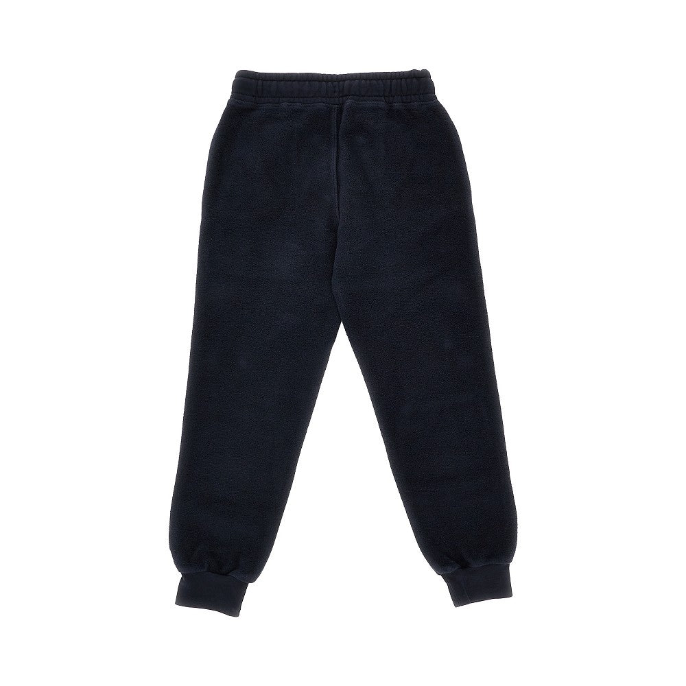 Joggers in pile con logo ricamato
