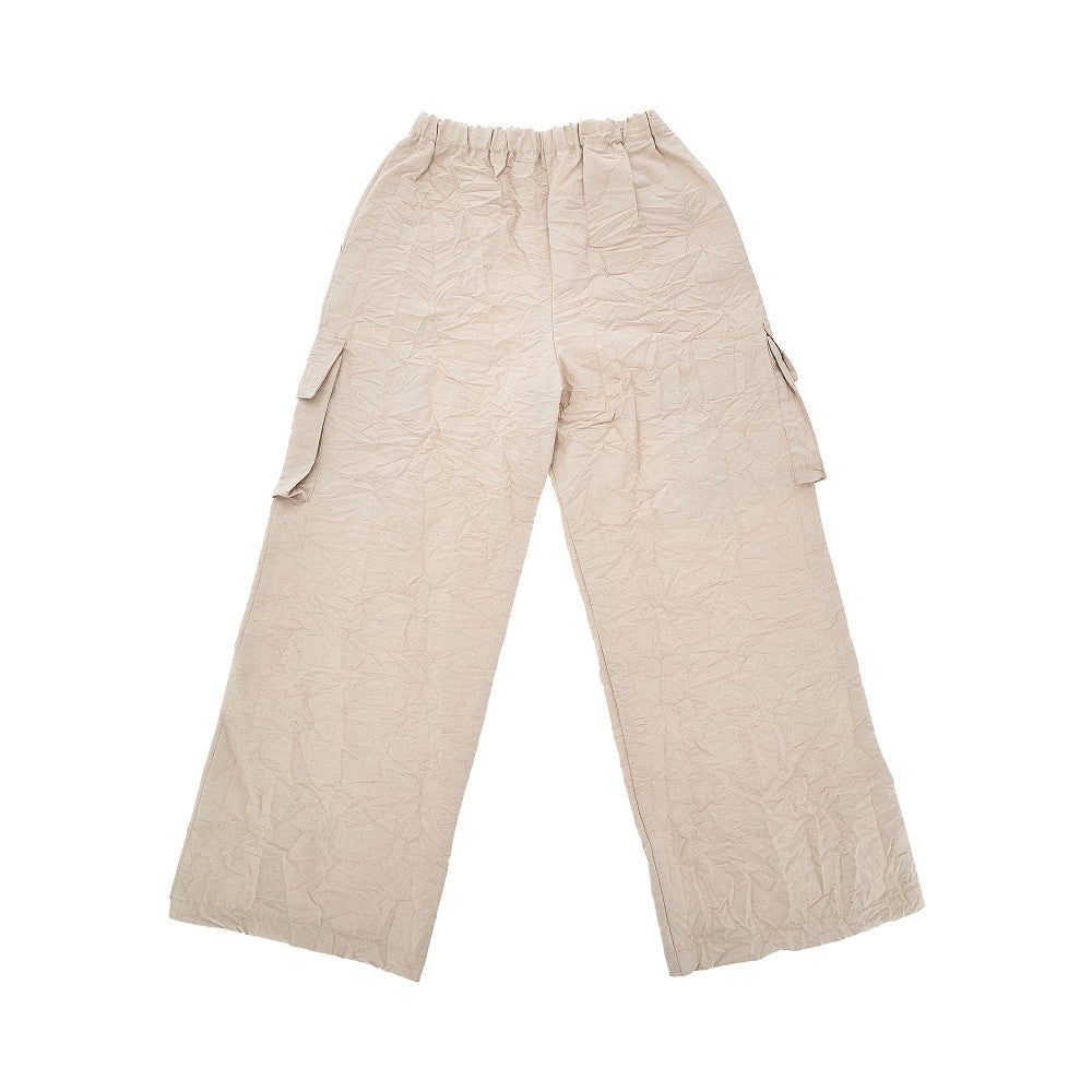 Pantalone cargo con effetto stropicciato