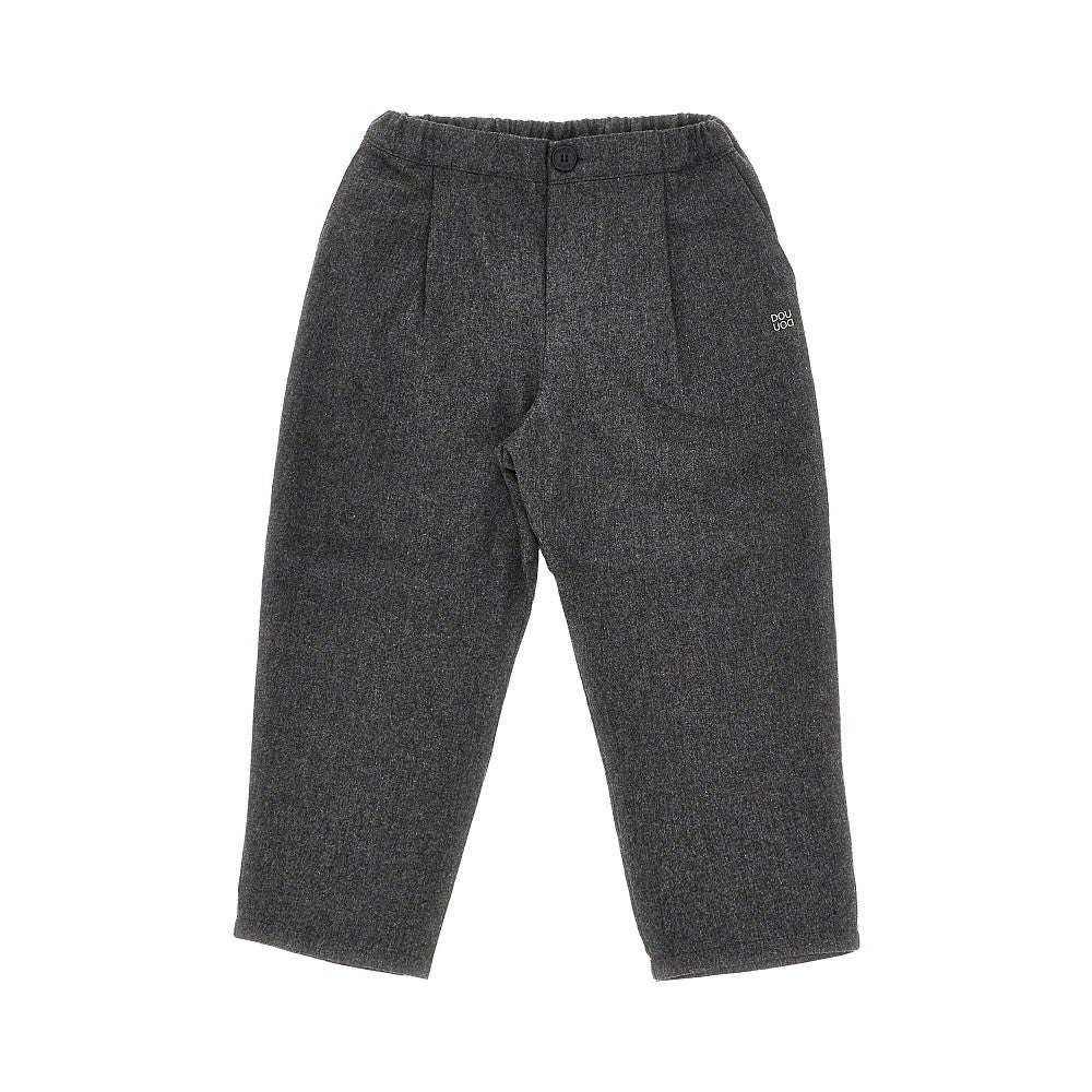Mélange wool-blend pants