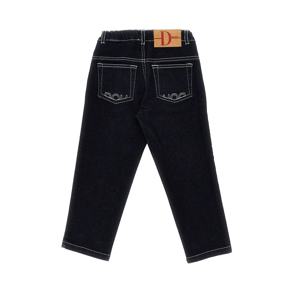 Denim jeans with topstitching