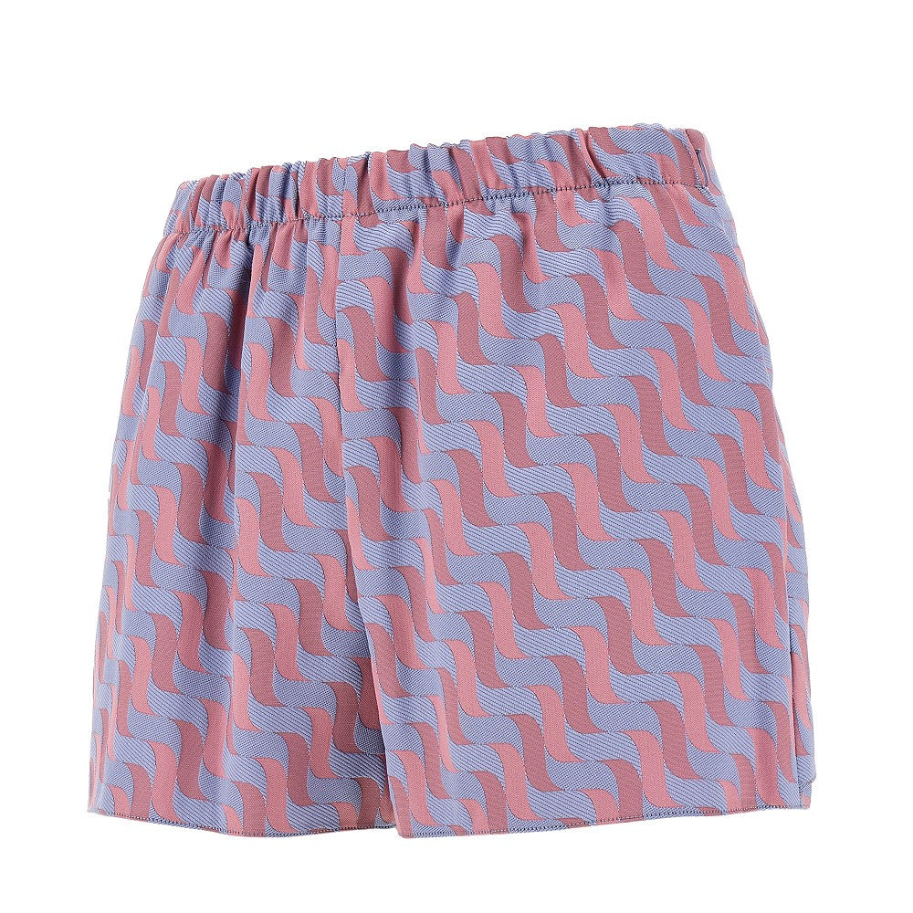 Optical motif jacquard fabric shorts