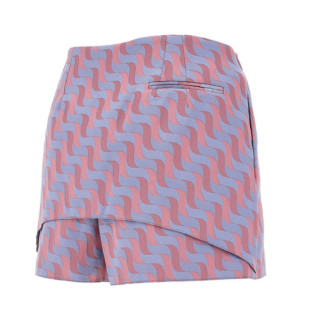 Optical motif jacquard fabric shorts
