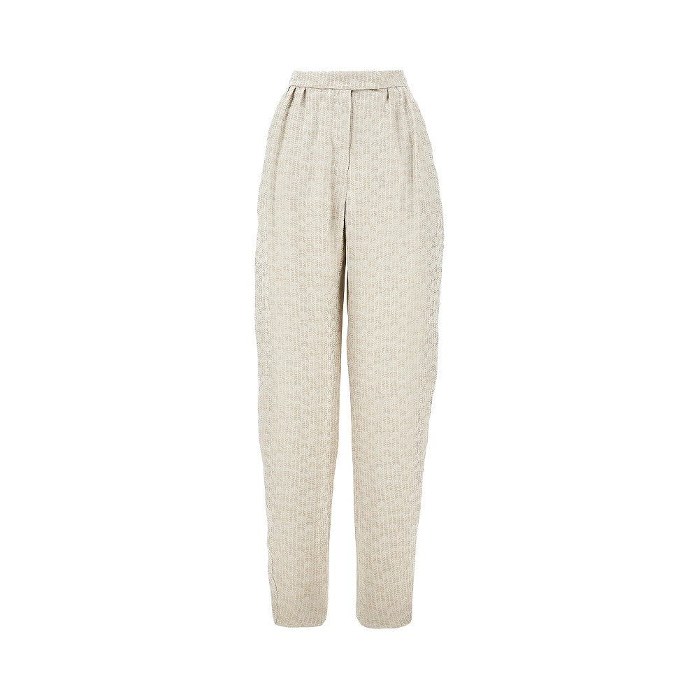 Pantalone affusolato in viscosa jacquard