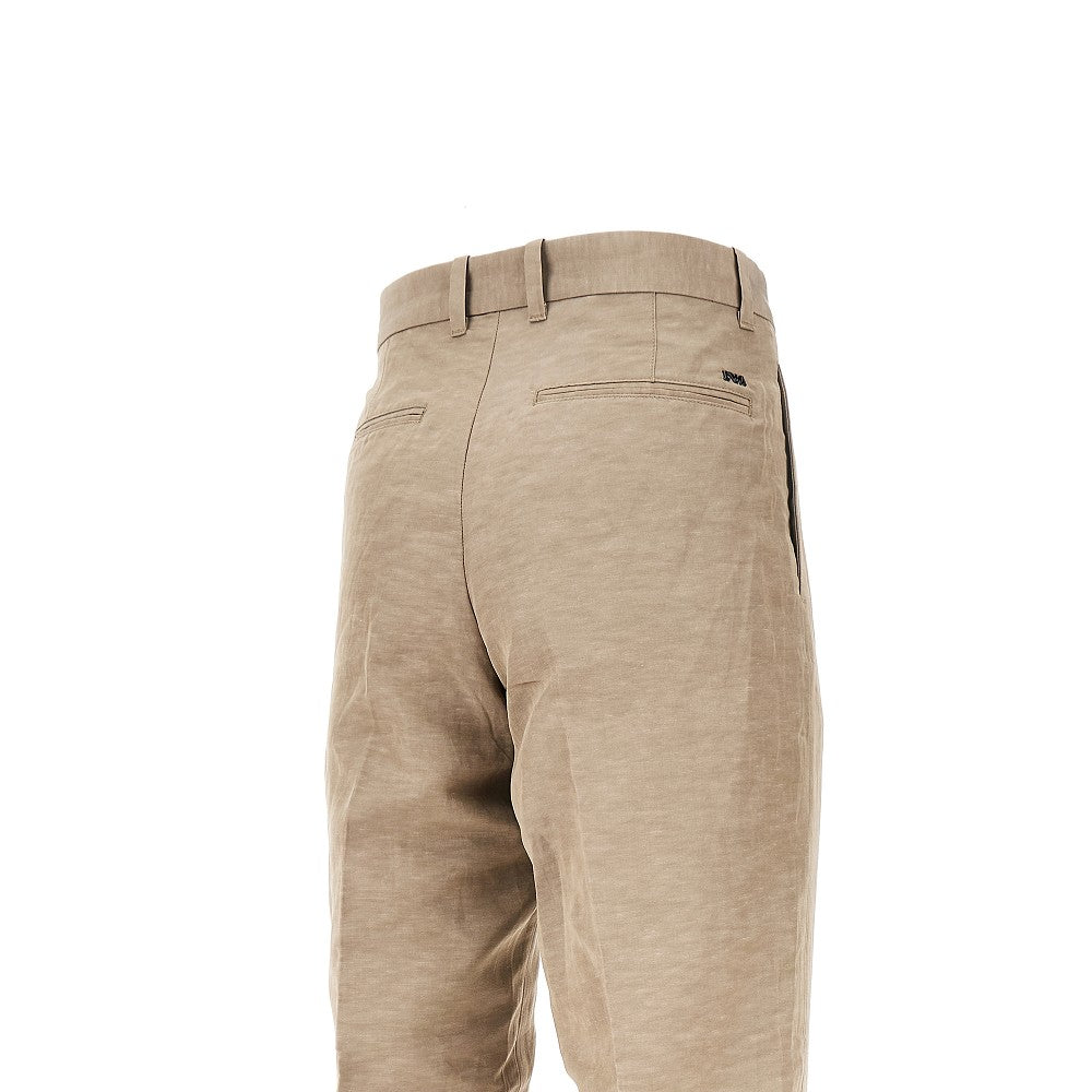 Pantalone chino in misto lino