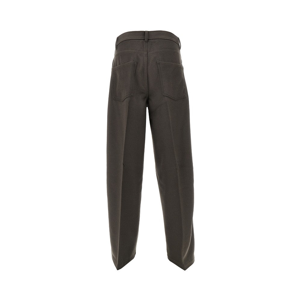 Wool and cashmere-blend wide-leg pants