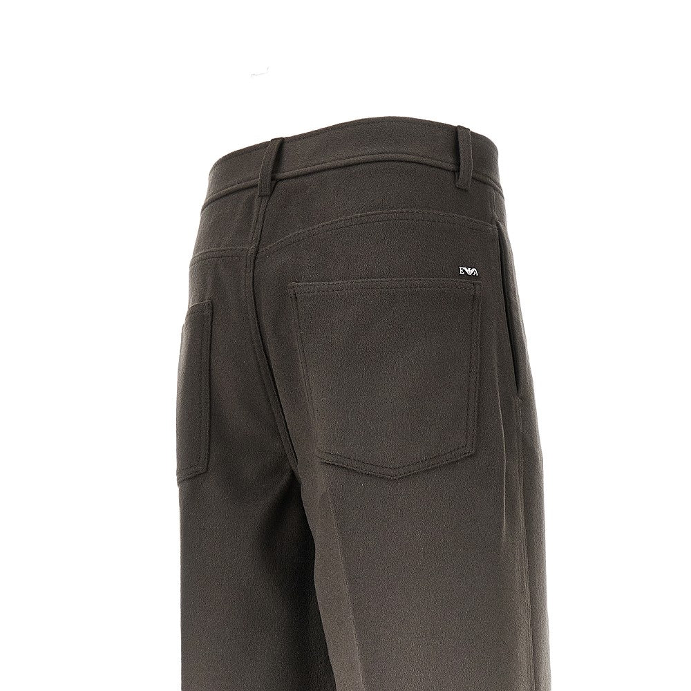 Wool and cashmere-blend wide-leg pants