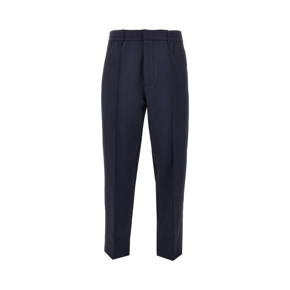 Canneté effect stretch nylon pants