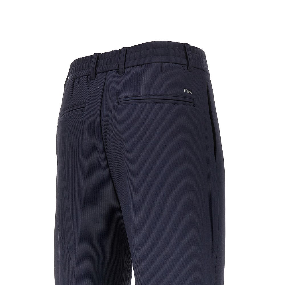 Canneté effect stretch nylon pants