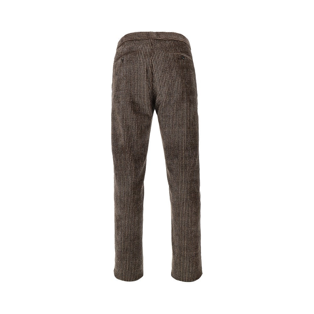 Corduroy pants with herringbone print