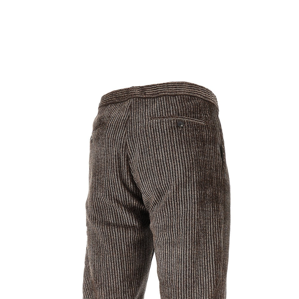 Corduroy pants with herringbone print