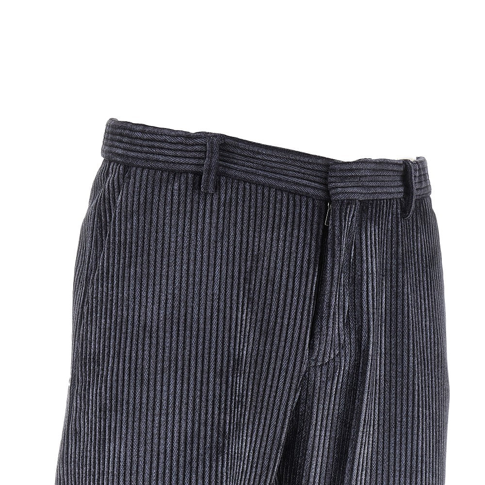 Corduroy pants with herringbone print