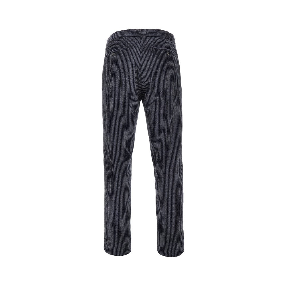 Corduroy pants with herringbone print